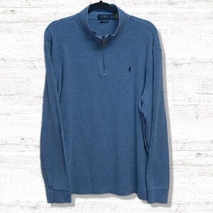 Polo ByRalph Lauren Men’s Light Blue 1/4 Zip Full Sleeve Pullover Size XL